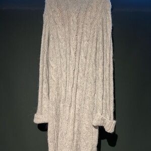 Michael Kors Women's Cable Knit Cowl Sweater - Light Gray